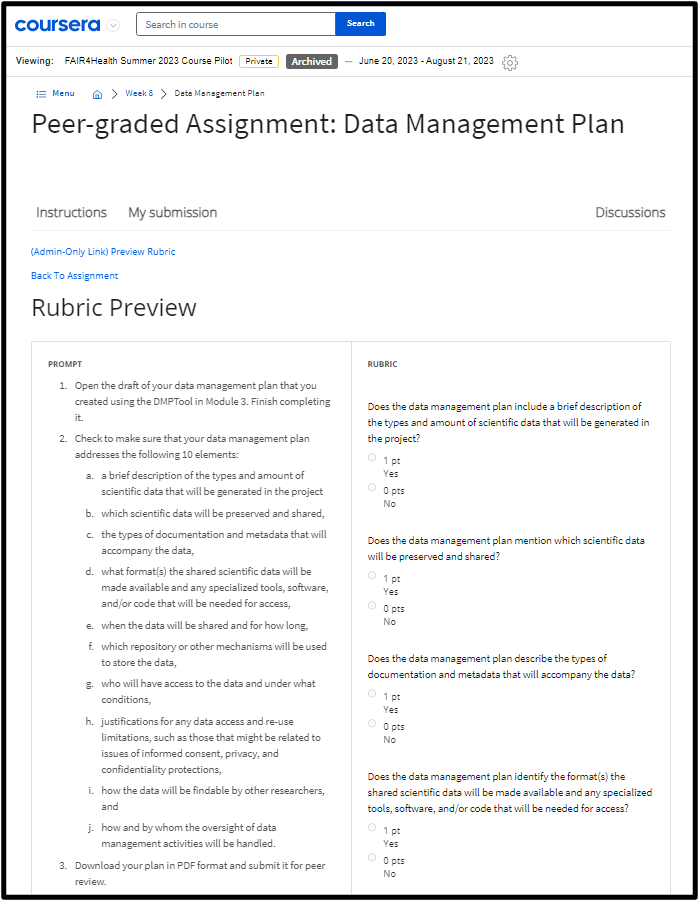 peer graded assignment
